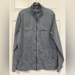 Sonoma Chambray Utility Jacket SZ XL 98% Cotton Full Zip Lightweight Pockets